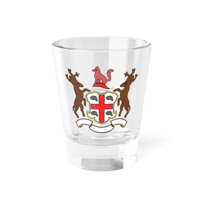 HudsonsBayCoatOfArms (Canada) (Coat of Arms) Shot Glass 1.5oz