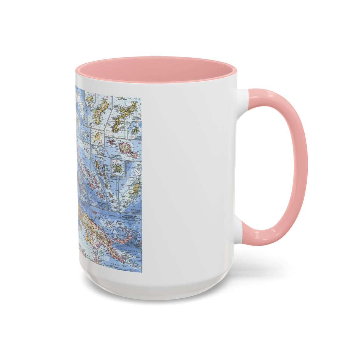 New Zealand, New Guinea (1962) (Map) Accent Coffee Mug