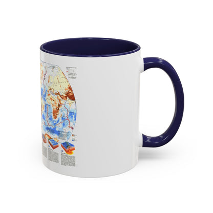 World Map - Earth's Dynamic Crust (1985) (Map) Accent Coffee Mug