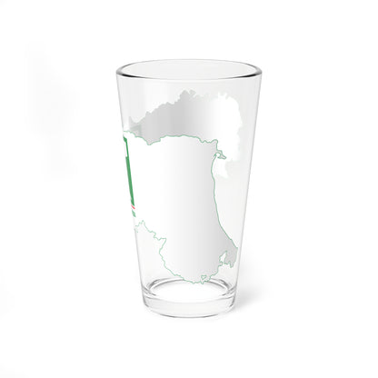 Flag map of Emilia-Romagna (Italy) Pint Glass 16oz