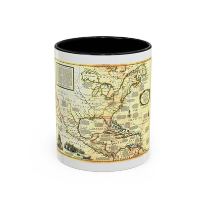 North America - Colonization and Trade (1977) (Map) Accent Coffee Mug