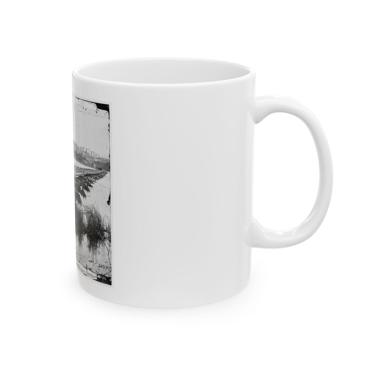 Jones' Landing, Va., Vicinity. Pontoon Bridge Over The James, From The North Bank (U.S. Civil War) White Coffee Mug