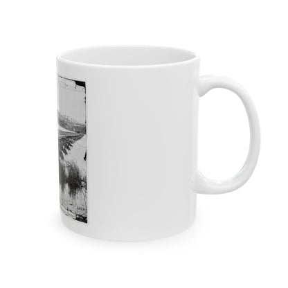 Jones' Landing, Va., Vicinity. Pontoon Bridge Over The James, From The North Bank (U.S. Civil War) White Coffee Mug
