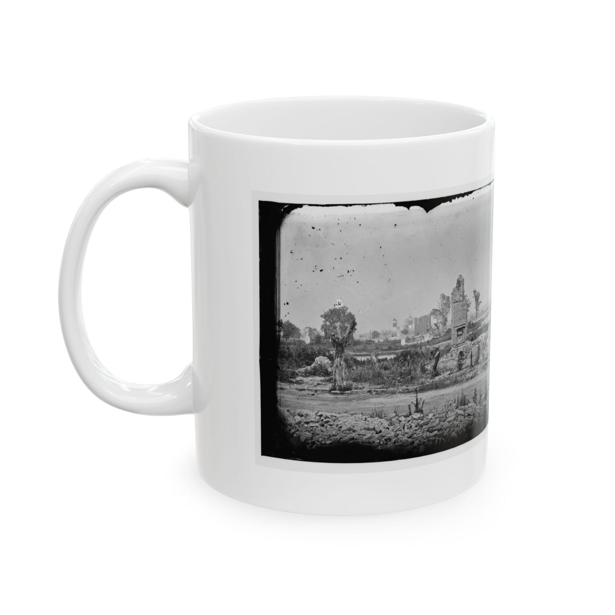 Hampton, Va. Brick Chimneys, Etc., Of Burned Houses (U.S. Civil War) White Coffee Mug