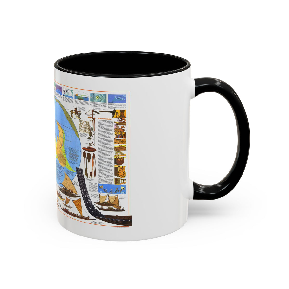 Pacific - Discoverers of the (1974) (Map) Accent Coffee Mug