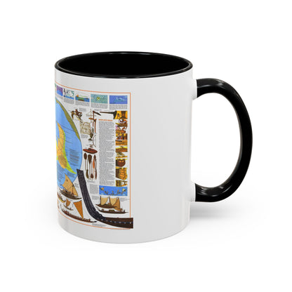 Pacific - Discoverers of the (1974) (Map) Accent Coffee Mug