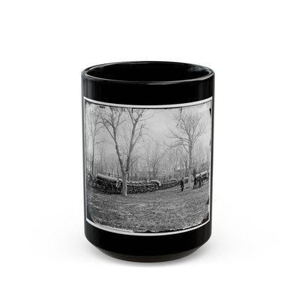 Washington, D.C. Park Of Wiard Guns At The Arsenal; H.L. Stuart, Nathaniel P. Willis, And Gen. Daniel E. Sickles At Right (U.S. Civil War) Black Coffee Mug