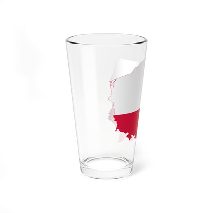 Flag-map of Poland (Poland) Pint Glass 16oz