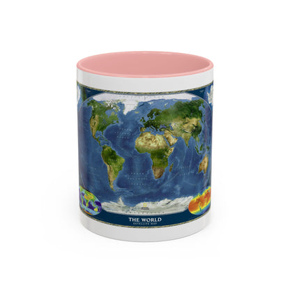 World Map - Satellite (2001) (Map) Accent Coffee Mug