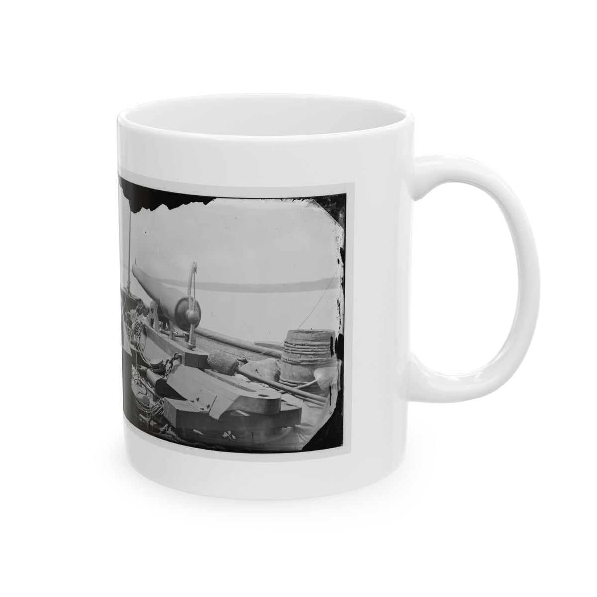 James River, Va. Bow Of Confederate Gunboat Teaser, Lt. Hunter Davidson, Captured By U.S.S. Maratanza On July 4, 1862 (U.S. Civil War) White Coffee Mug