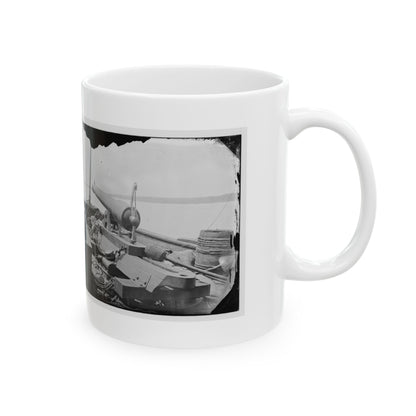 James River, Va. Bow Of Confederate Gunboat Teaser, Lt. Hunter Davidson, Captured By U.S.S. Maratanza On July 4, 1862 (U.S. Civil War) White Coffee Mug