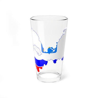 Flag-map of Leningrad Oblast (Russia) Pint Glass 16oz