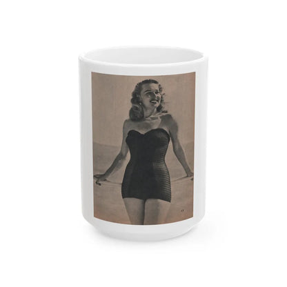 Penny Duncan #11 - [Page 17] 1 Page with, Penny Small Section 1 Medium B&W Photo & Caption from FROLIC Mag. Feb. '521 (Vintage Female Icon) White Coffee Mug-15oz-Go Mug Yourself