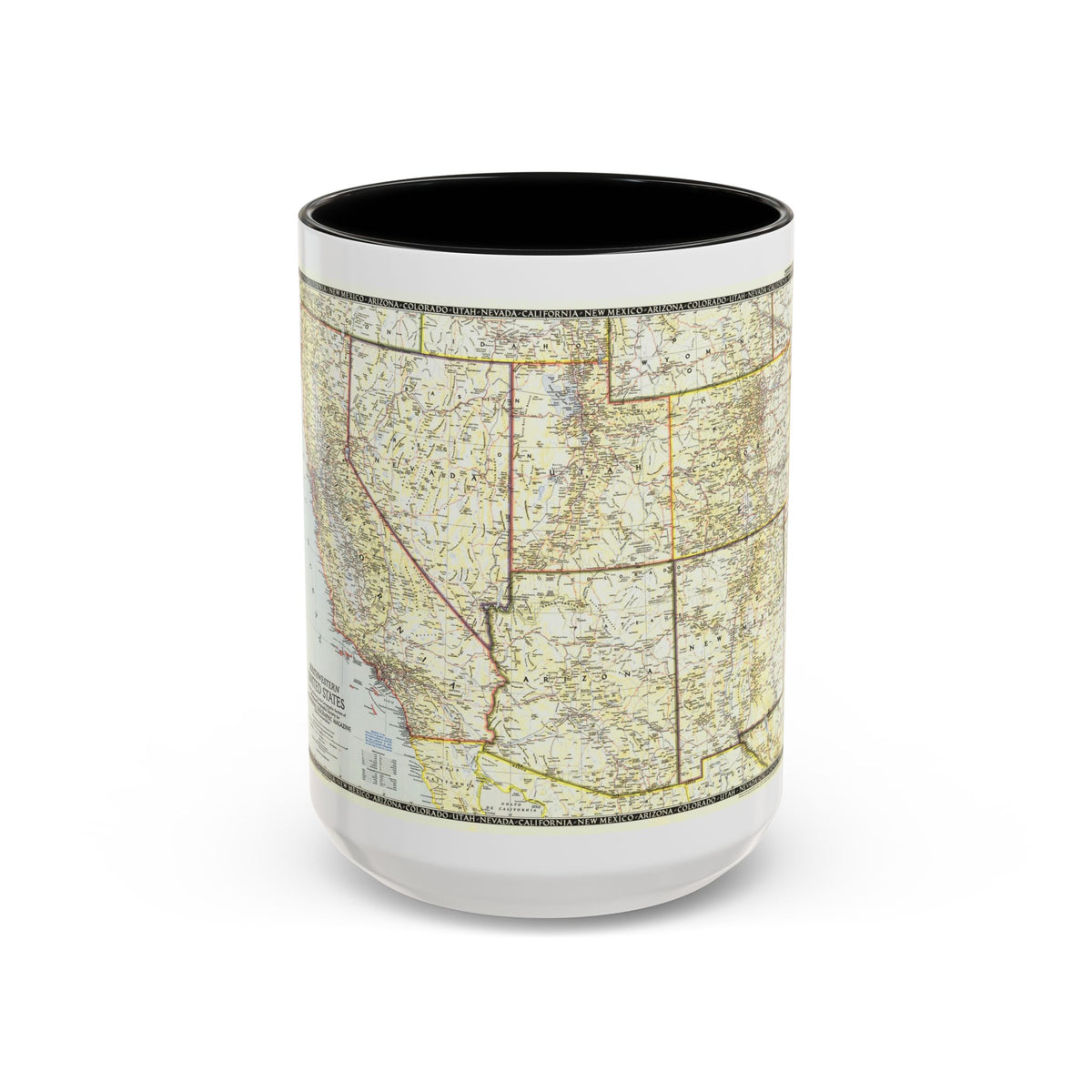 USA - Southwestern (1948) (Map) Accent Coffee Mug
