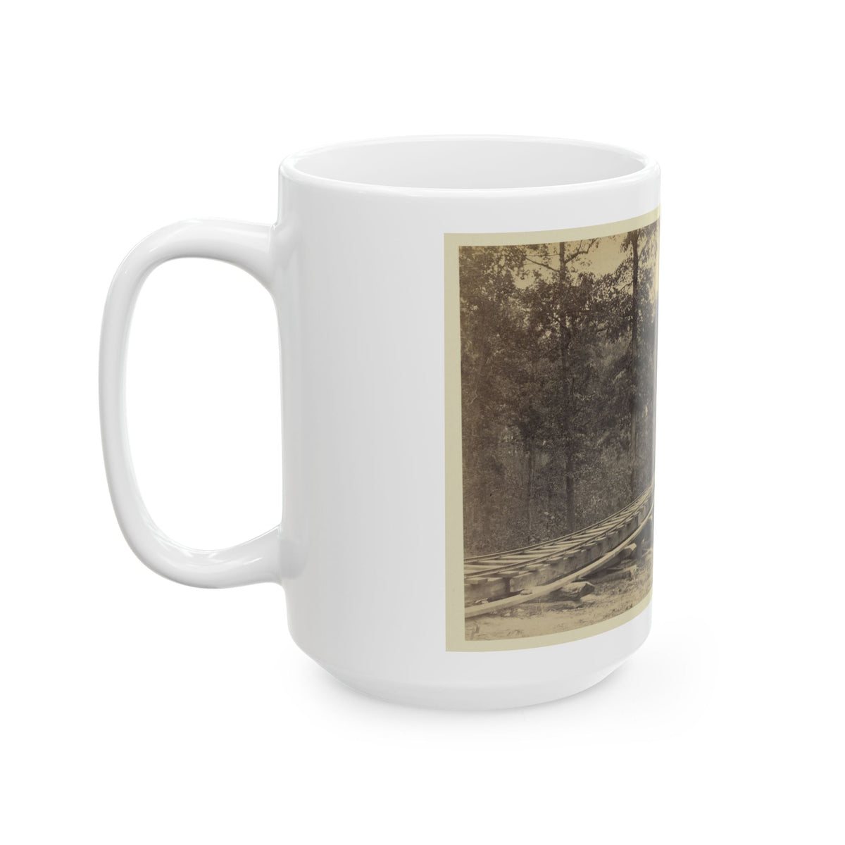 Railroad Bridge With Timber Trestles (U.S. Civil War) White Coffee Mug