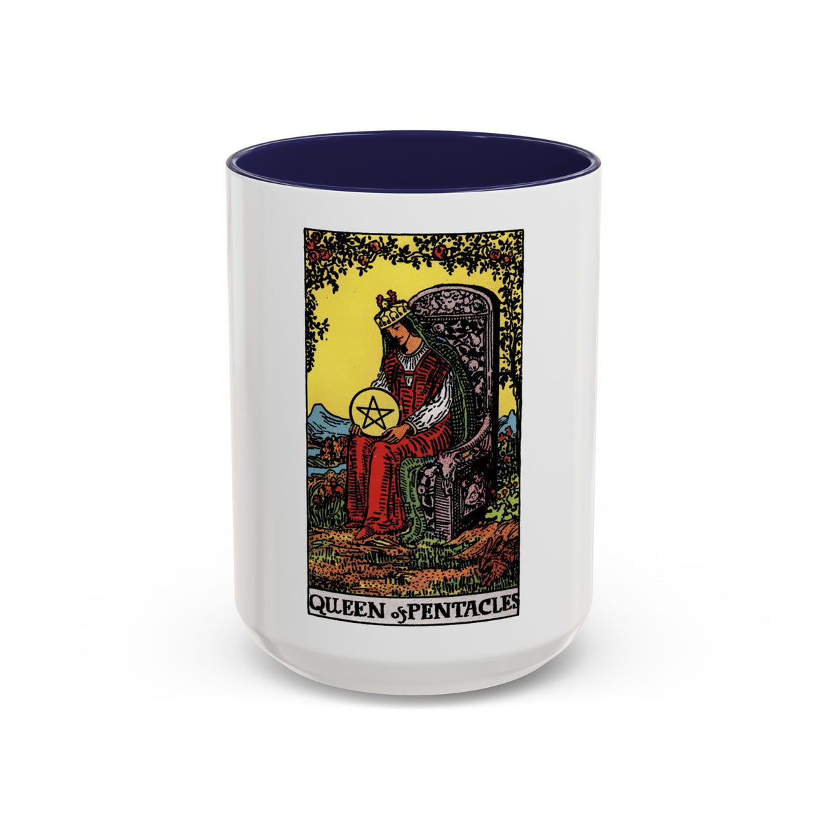 The Queen of Pentacles (Tarot Card) Accent Coffee Mug