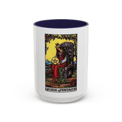 The Queen of Pentacles (Tarot Card) Accent Coffee Mug