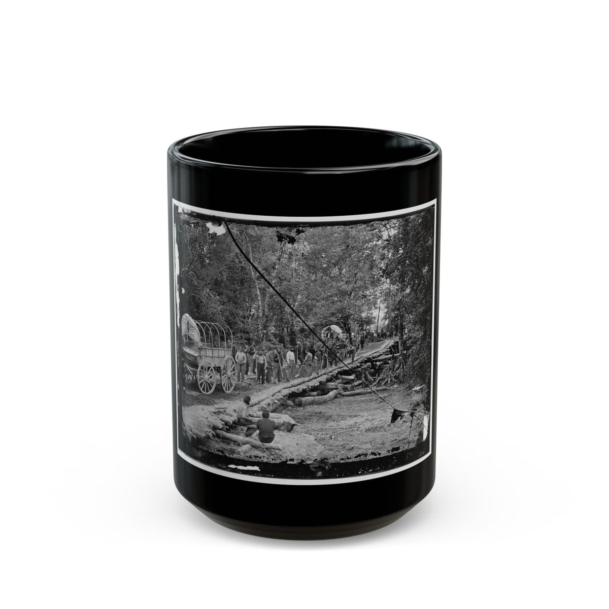 Chickahominy River, Va. Grapevine Bridge Built May 27-28, 1862, By The 5th New Hampshire Infantry Under Col. Edward E. Cross (U.S. Civil War) Black Coffee Mug