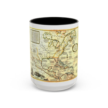 North America - Colonization and Trade (1977) (Map) Accent Coffee Mug