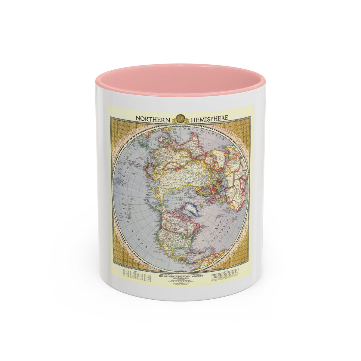 Northern Hemisphere (1946) (Map) Accent Coffee Mug