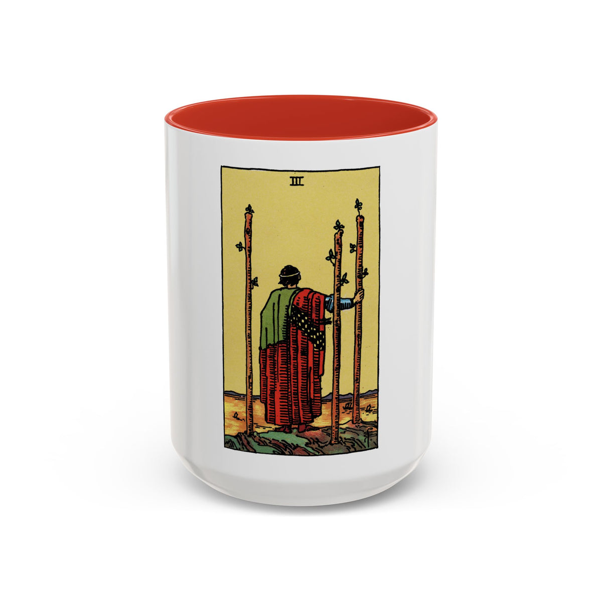 The 3 of Wands (Tarot Card) Accent Coffee Mug