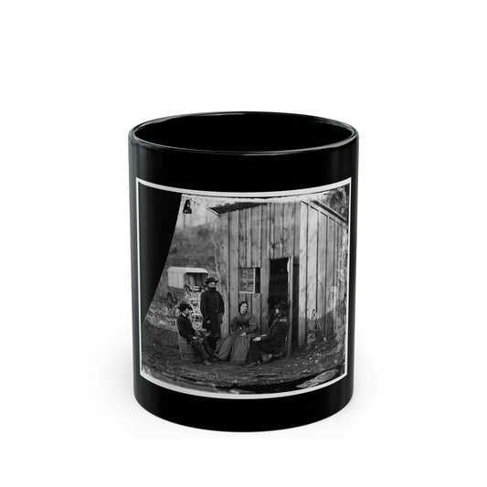Aquia Creek Landing, Virginia (Vicinity). Group At Captain W.S. Hall's Wagon Camp (U.S. Civil War) Black Coffee Mug