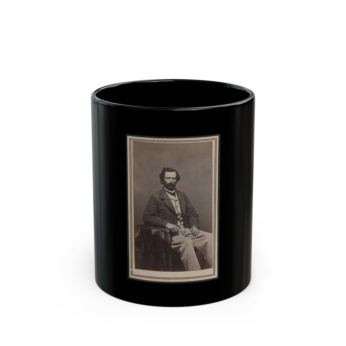Unidentified Man Seated At Table (U.S. Civil War) Black Coffee Mug
