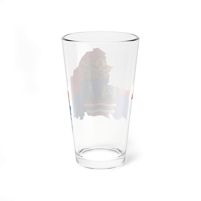 Flag-map of Gyor-Moson-Sopron County (Hungary) Pint Glass 16oz