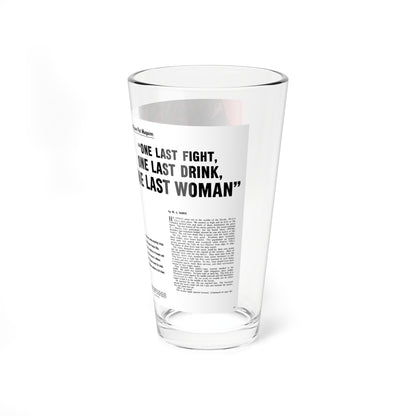 One Last Fight, One Last Drink, One Last Woman, Stag, July, 1960 (Magazine Illustration) Pint Glass 16oz