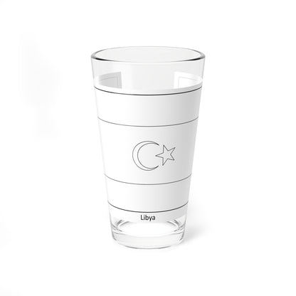 Flag of Libya colouring page (Libya) Pint Glass 16oz