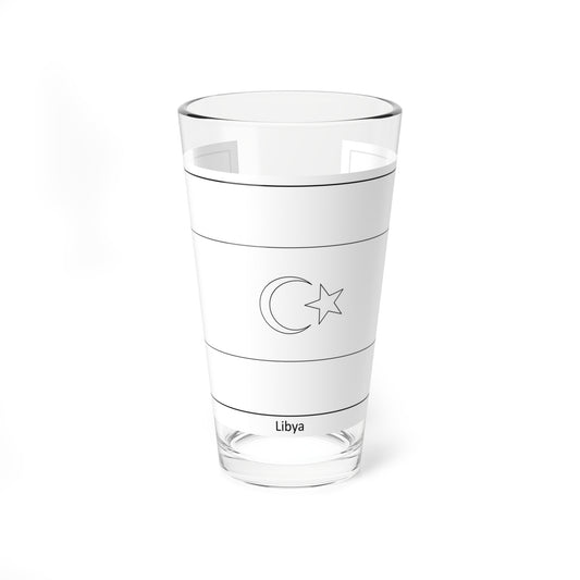 Flag of Libya colouring page (Libya) Pint Glass 16oz