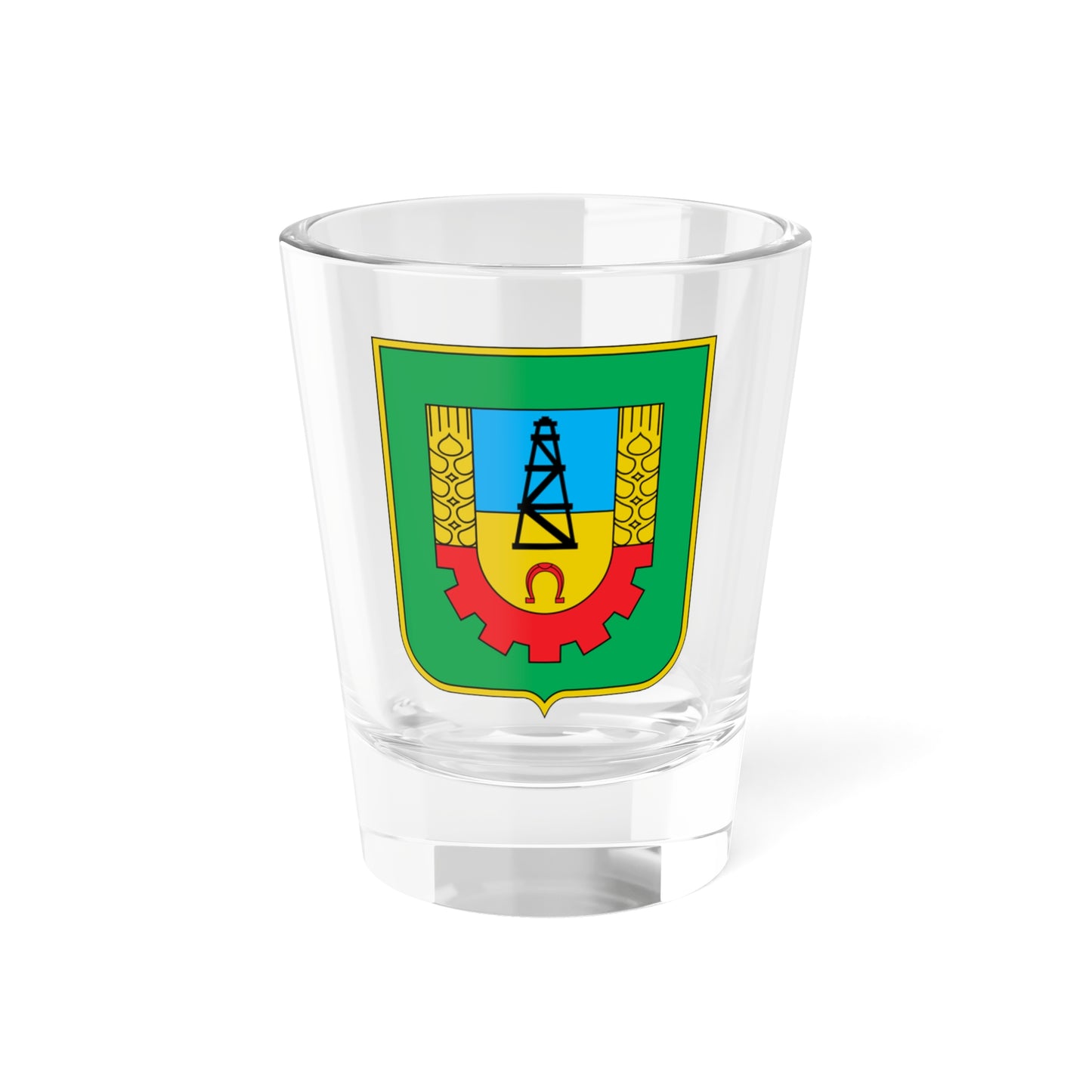 Coat of Arms of Karlivka raion (Ukraine) (Coat of Arms) Shot Glass 1.5oz