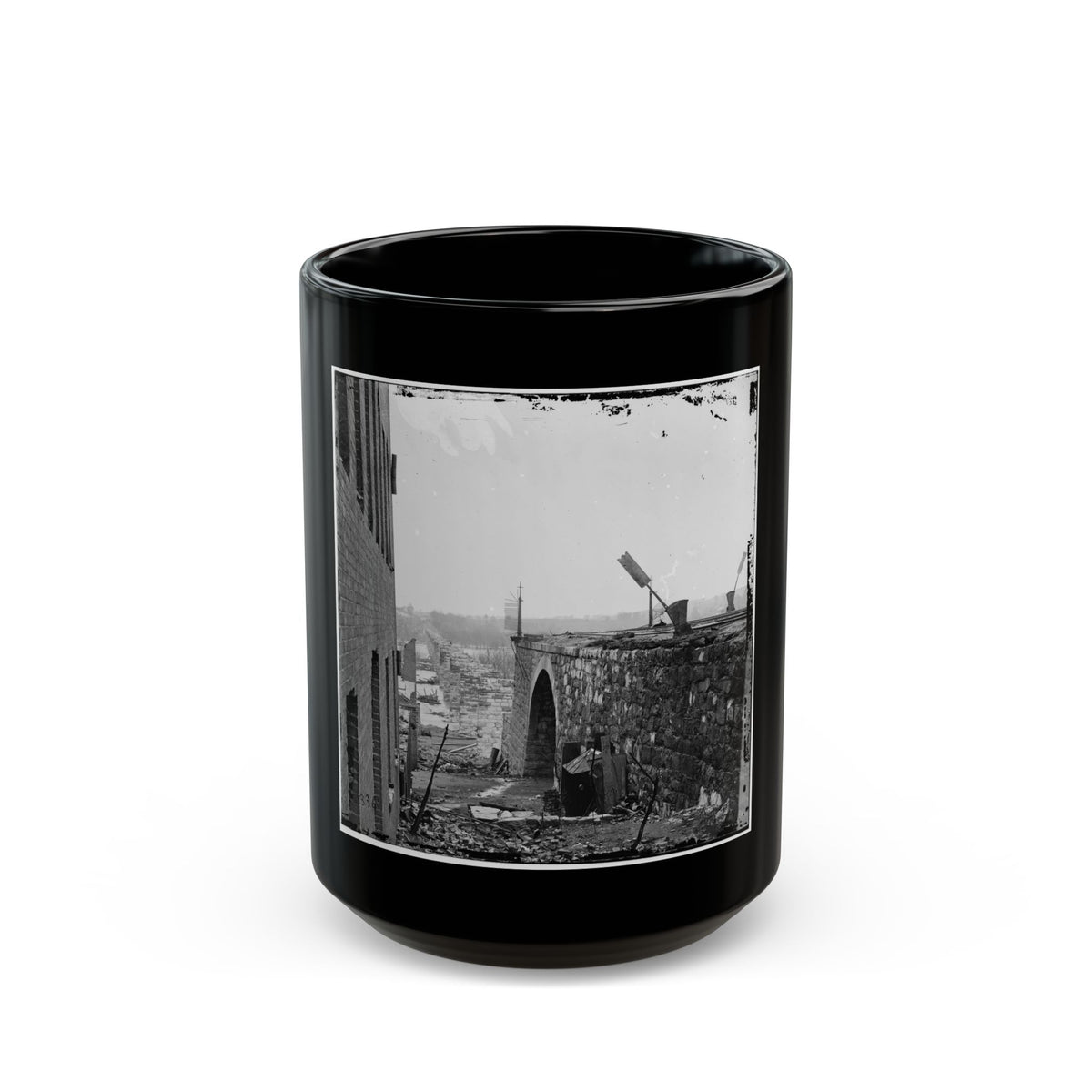 Richmond, Va. Ruins Of Richmond & Petersburg Railroad Bridge (U.S. Civil War) Black Coffee Mug