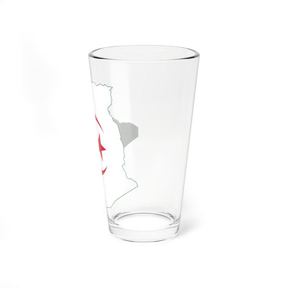 Flag map of Algeria (Algeria) Pint Glass 16oz