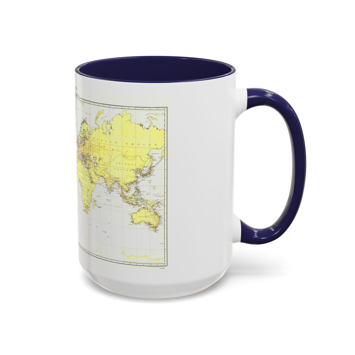 Submarine Cables of the World (1896) (Map) Accent Coffee Mug