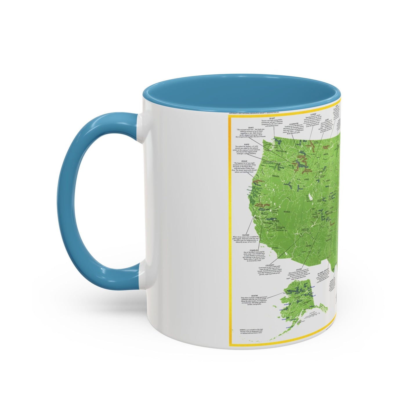 USA - Wild and Scenic Rivers 1 (1977) (Map) Accent Coffee Mug