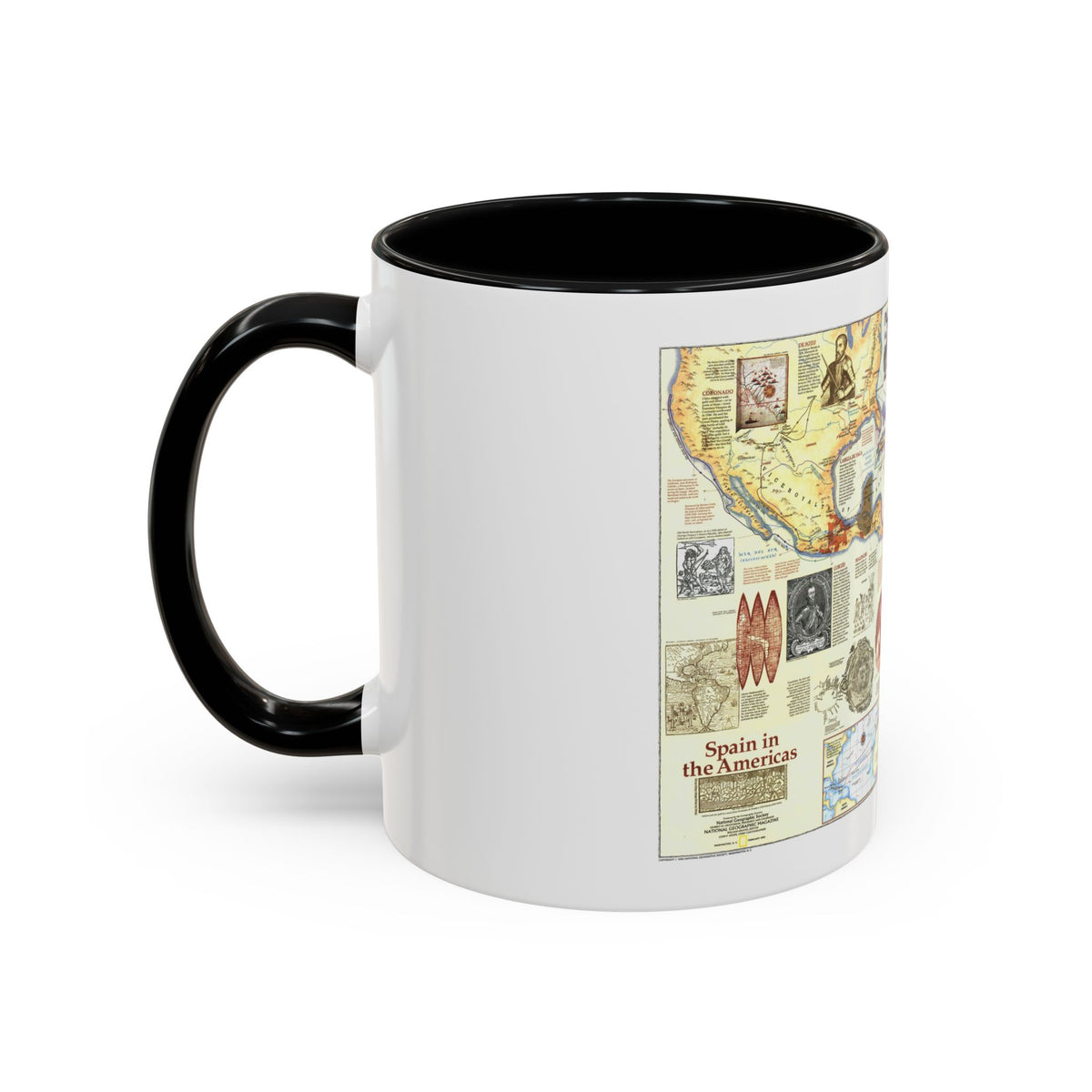 Americas - Spain in the (1992) (Map) Accent Coffee Mug