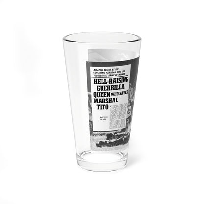 Hell-Raising Guerrilla Queen who saved Marshal Tito, Real Combat, June 1970 - Pint Glass 16oz