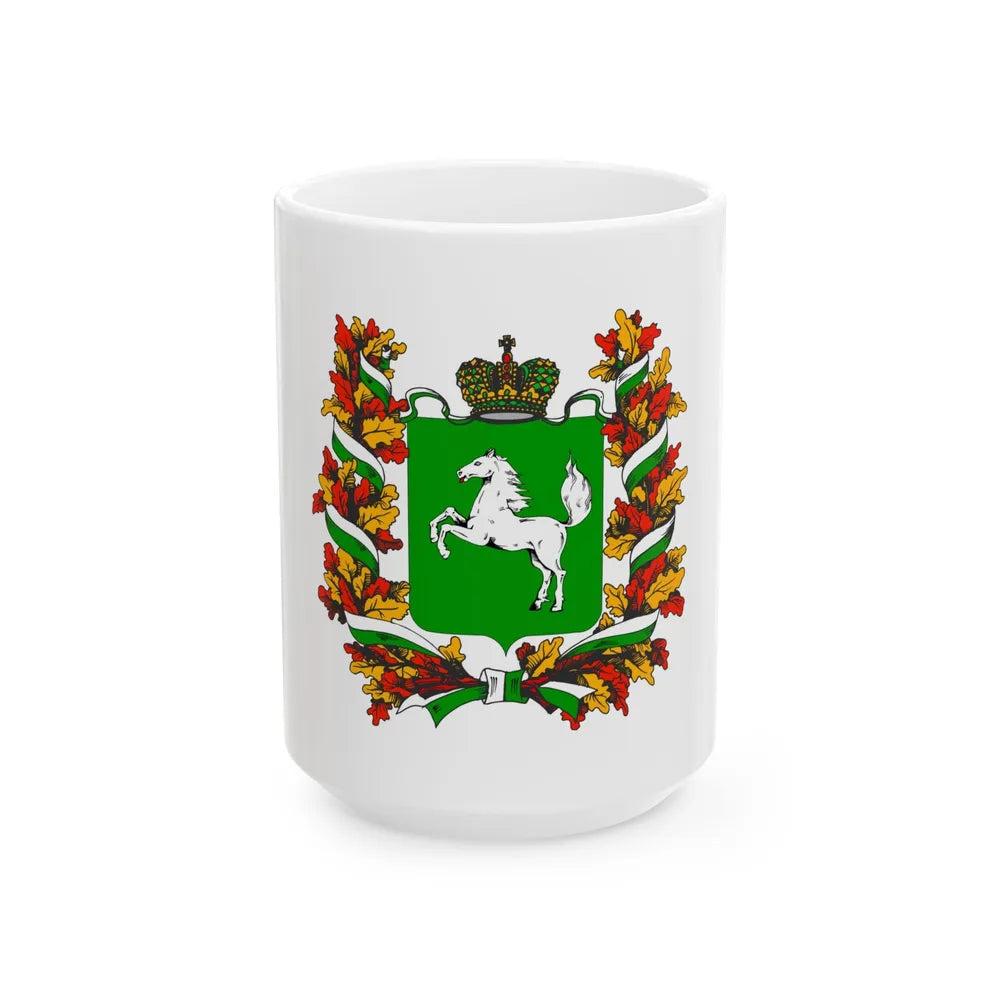 Flag of Tomsk Oblast Russia - White Coffee Mug-15oz-Go Mug Yourself