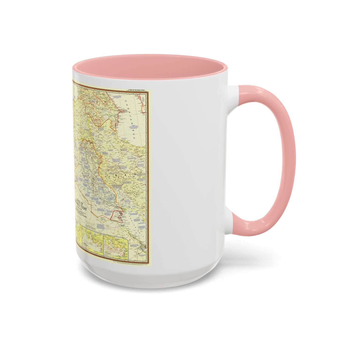 Middle East - Lands of the Bible Today (1956) (Map) Accent Coffee Mug