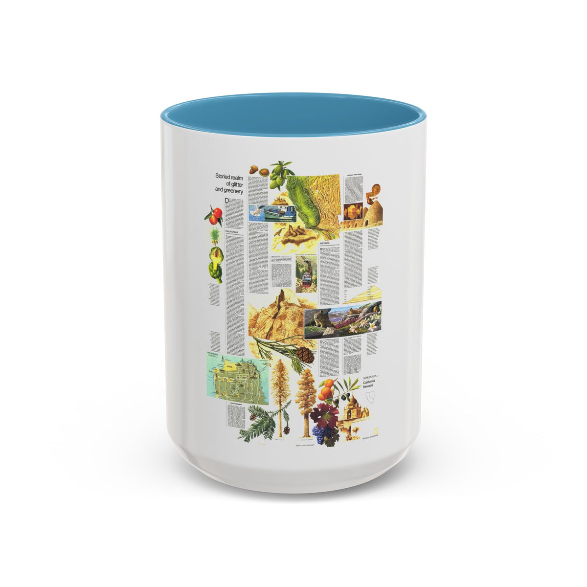 USA - California and Nevada 2 (1974) (Map) Accent Coffee Mug