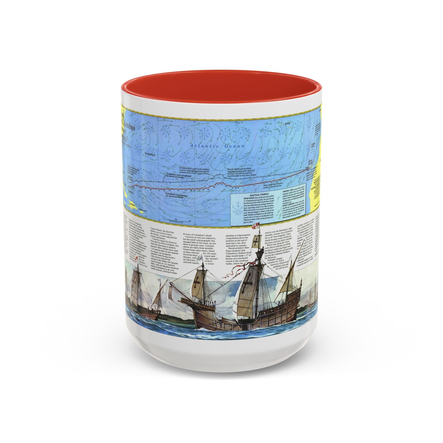 Americas - Where Did Columbus Discover America (1987) (Map) Accent Coffee Mug