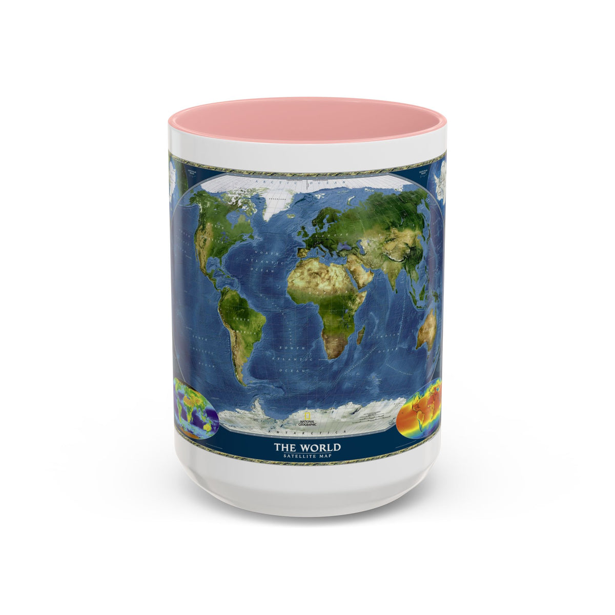 World Map - Satellite (2001) (Map) Accent Coffee Mug