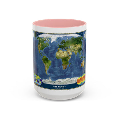 World Map - Satellite (2001) (Map) Accent Coffee Mug