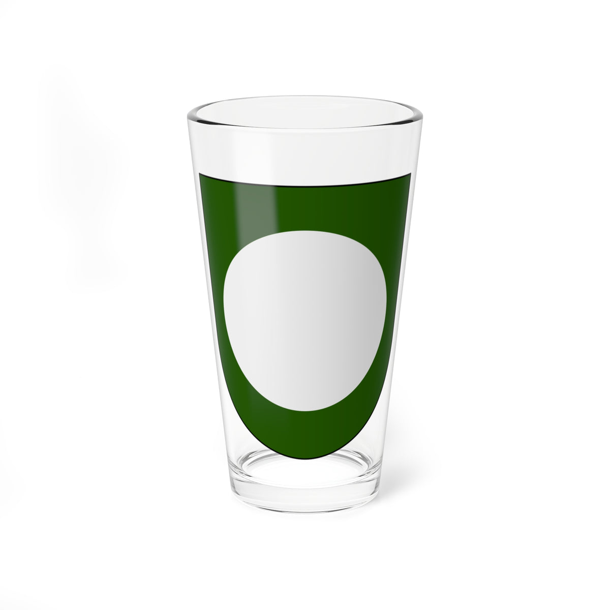 Large light grey roundel at the centre of a dark green heraldic shield, on a plain white background.