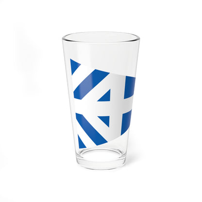 Greek Major Generals rank flag on board a navy vessel within his jurisdiction 1914 pattern (Greece) Pint Glass 16oz