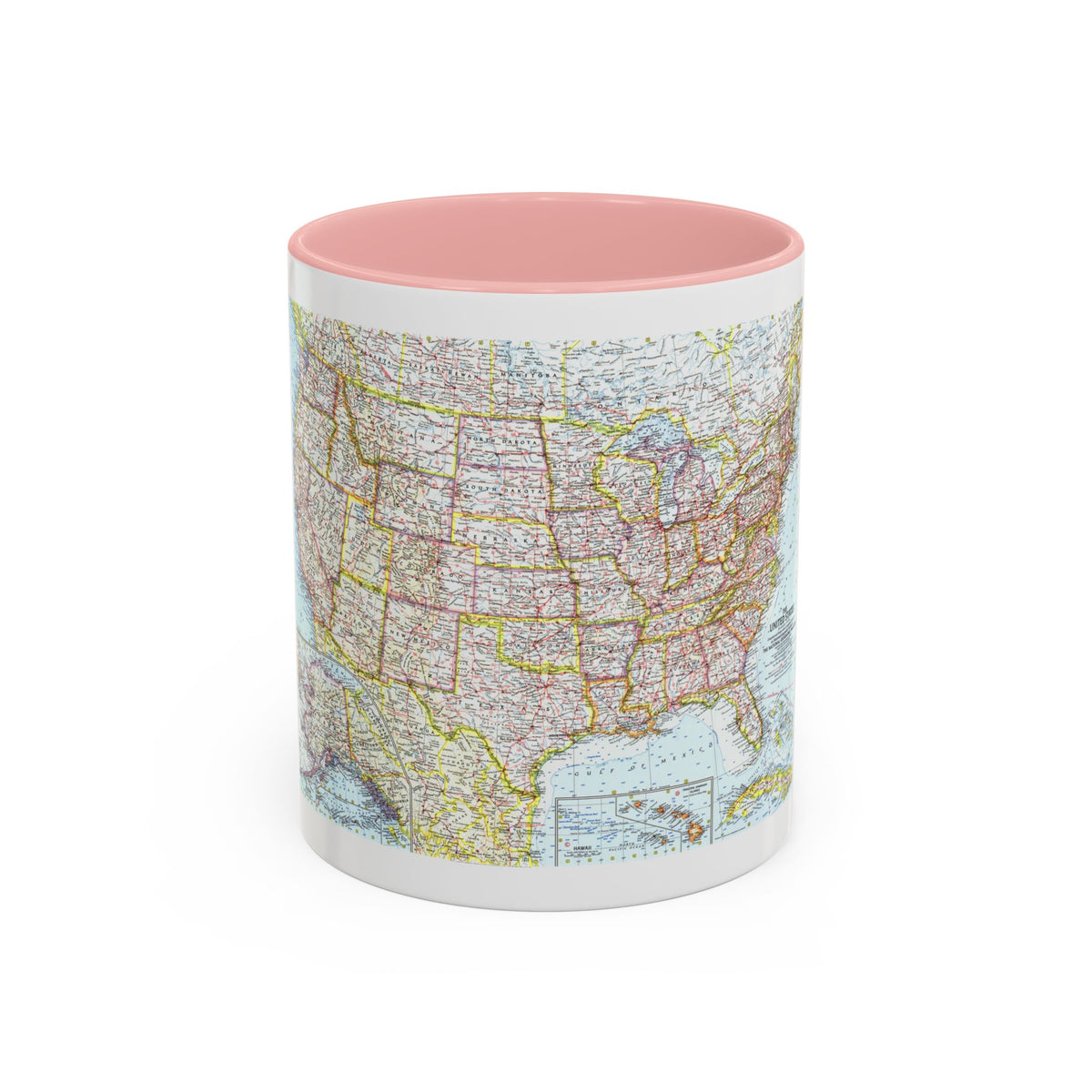 USA - The United States (1961) (Map) Accent Coffee Mug
