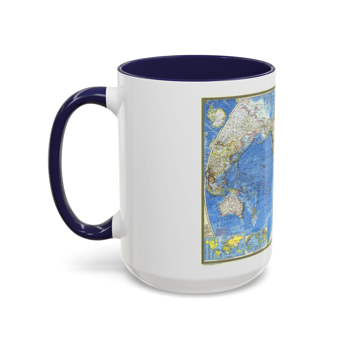 World Map (1970) (Map) Accent Coffee Mug