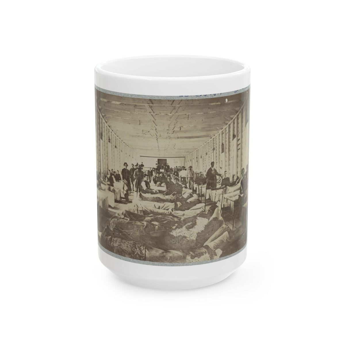 A Ward In Hospital At Convalescent Camp Near Alexandria, Va. (U.S. Civil War) White Coffee Mug