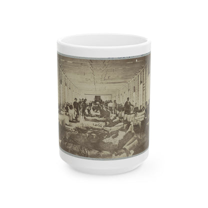 A Ward In Hospital At Convalescent Camp Near Alexandria, Va. (U.S. Civil War) White Coffee Mug